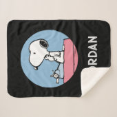 Couverture Sherpa cacahuètes | Snoopy à la machine à écrire (Devant (Horizontal))