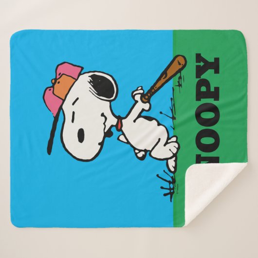 Couverture Sherpa cacahuètes | Snoopy at Bat (Devant (Horizontal))