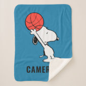 Couverture Sherpa cacahuètes | Snoopy Basketball Hoop Shot (Devant)