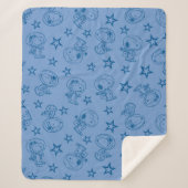 Couverture Sherpa cacahuètes | Snoopy Blue Space Astronaut Motif (Devant)