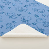 Couverture Sherpa cacahuètes | Snoopy Blue Space Astronaut Motif (3/4)