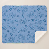 Couverture Sherpa cacahuètes | Snoopy Blue Space Astronaut Motif (Devant (Horizontal))