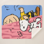 Couverture Sherpa cacahuètes | Snoopy & Charlie Danse Brown mi-mi-mi (Devant (Horizontal))