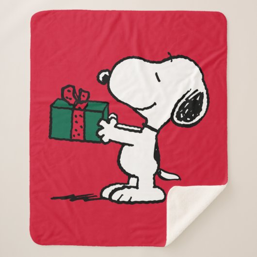 Couverture Sherpa cacahuètes | Snoopy Christmas Gift Giver (Devant)