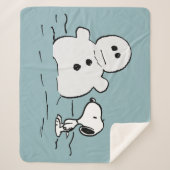 Couverture Sherpa cacahuètes | Snoopy Construit Un Snowman (Devant)
