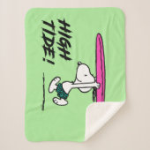 Couverture Sherpa cacahuètes | Snoopy Courir sur le Surf (Devant)