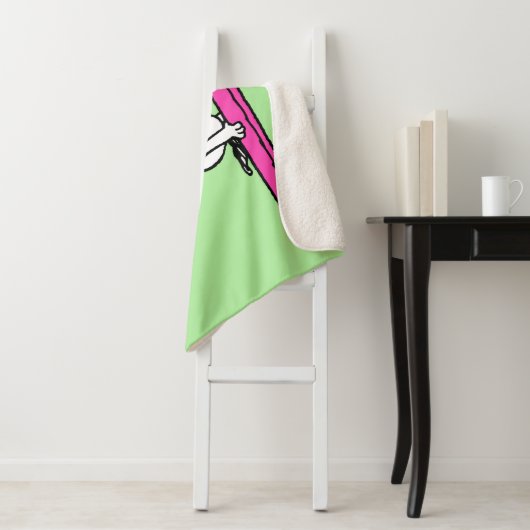 Couverture Sherpa cacahuètes | Snoopy Courir sur le Surf (En situation)