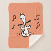 Couverture Sherpa cacahuètes | Snoopy Dancing (Devant)