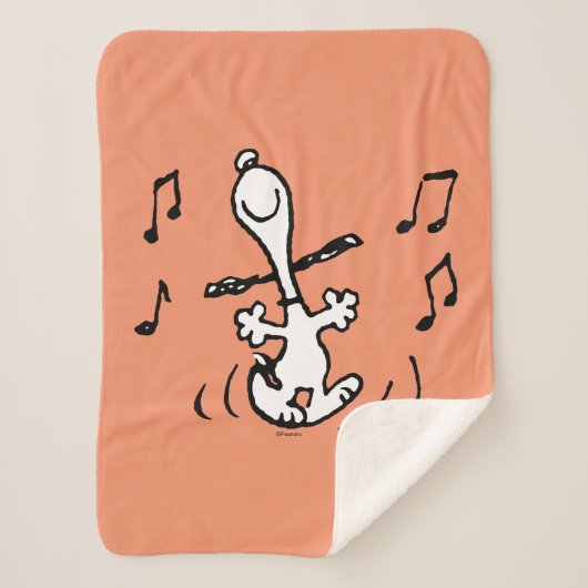 Couverture Sherpa cacahuètes | Snoopy Dancing (Devant)
