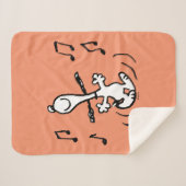 Couverture Sherpa cacahuètes | Snoopy Dancing (Devant (Horizontal))