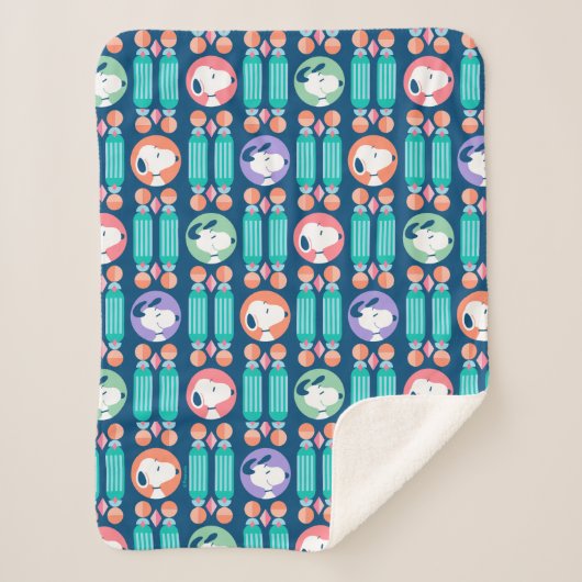 Couverture Sherpa cacahuètes | Snoopy Dark Blue Deco Dreams (Devant)