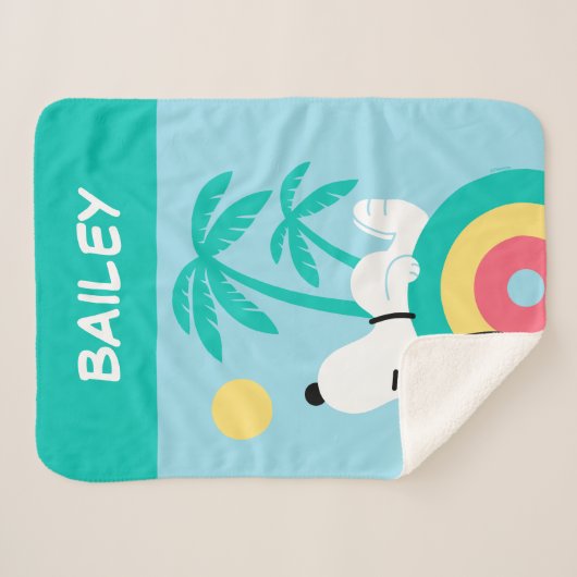 Couverture Sherpa cacahuètes | Snoopy Deco | Ajouter Votre Nom (Devant (Horizontal))