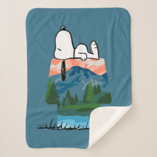 Couverture Sherpa cacahuètes   Snoopy Dog Sunset View