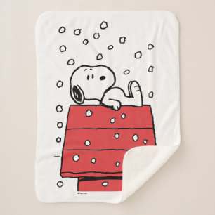 Couverture Sherpa cacahuètes   Snoopy Doghouse Snowflakes