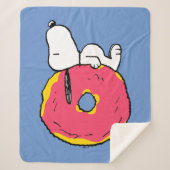 Couverture Sherpa cacahuètes | Snoopy Donut rose (Devant)