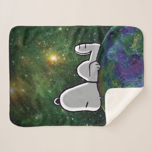 Couverture Sherpa cacahuètes | Snoopy Espacé (Devant (Horizontal))
