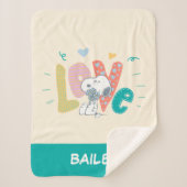 Couverture Sherpa cacahuètes | Snoopy Flower Love (Devant)