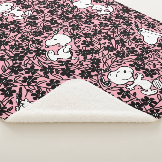 Couverture Sherpa cacahuètes | Snoopy Flower Vine Motif (3/4)