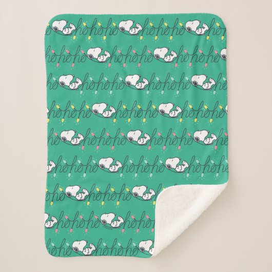Couverture Sherpa cacahuètes | Snoopy Ho Ho Ho Noël Motif (Devant)