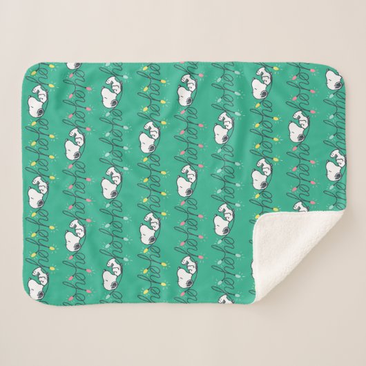 Couverture Sherpa cacahuètes | Snoopy Ho Ho Ho Noël Motif (Devant (Horizontal))