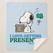 Couverture Sherpa cacahuètes | Snoopy I Love Obtenir des présentatio (Devant)
