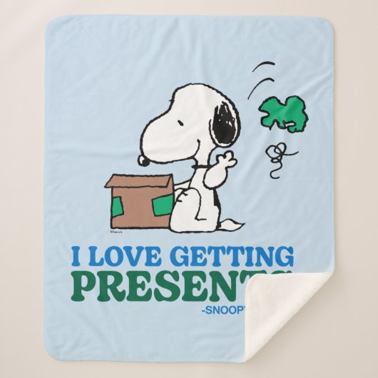 Couverture Sherpa cacahuètes | Snoopy I Love Obtenir des présentatio (Devant)