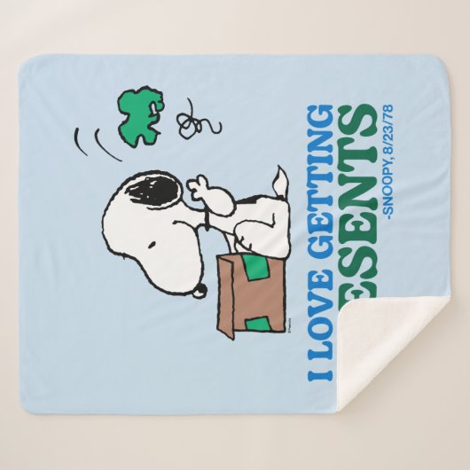 Couverture Sherpa cacahuètes | Snoopy I Love Obtenir des présentatio (Devant (Horizontal))