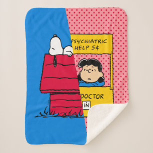 Couverture Sherpa cacahuètes Snoopy & Lucy Half & Half