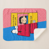 Couverture Sherpa cacahuètes | Snoopy & Lucy Half & Half (Devant (Horizontal))