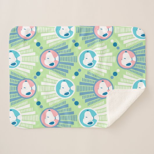 Couverture Sherpa cacahuètes | Snoopy Mint Green Deco Dreams (Devant (Horizontal))
