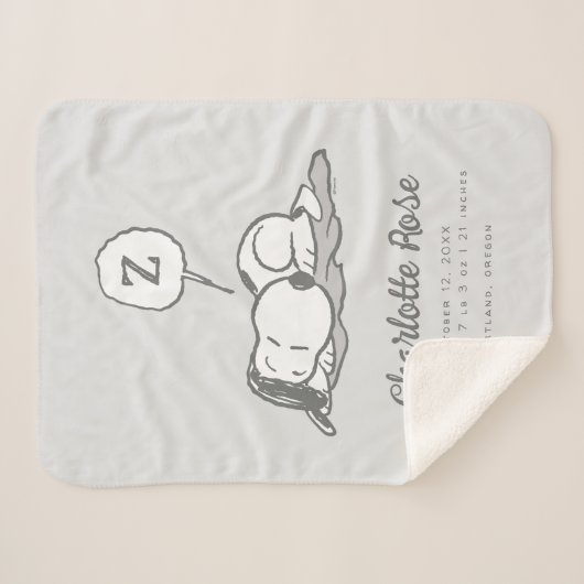 Couverture Sherpa cacahuètes | Snoopy Nap Baby (Devant (Horizontal))