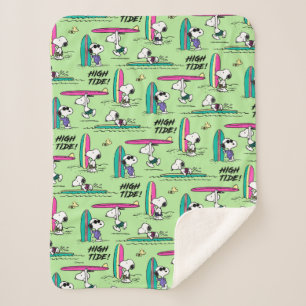 Couverture Sherpa cacahuètes   Snoopy Ocean High Tide Motif