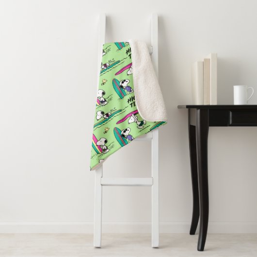 Couverture Sherpa cacahuètes | Snoopy Ocean High Tide Motif (En situation)