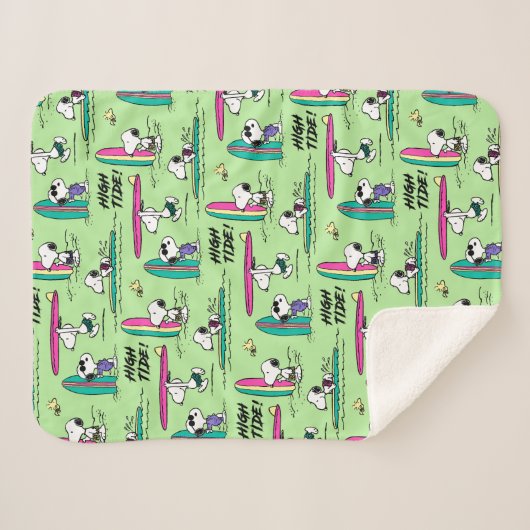 Couverture Sherpa cacahuètes | Snoopy Ocean High Tide Motif (Devant (Horizontal))