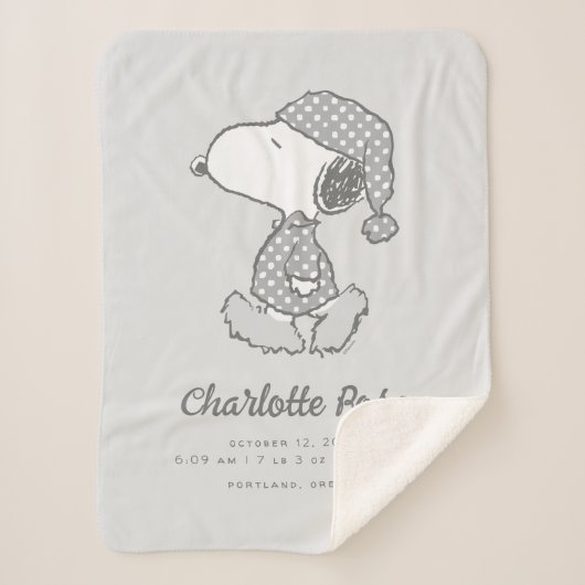 Couverture Sherpa cacahuètes | Snoopy Polka Dot Pajamas Baby (Devant)