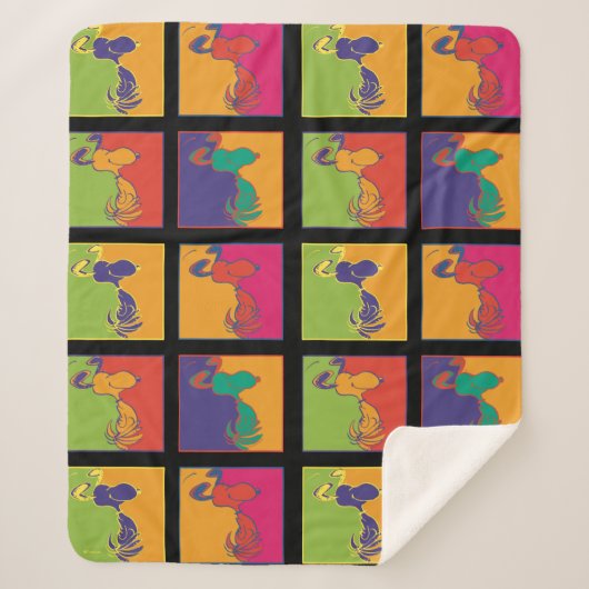 Couverture Sherpa cacahuètes | Snoopy Pop Art Moderne (Devant)