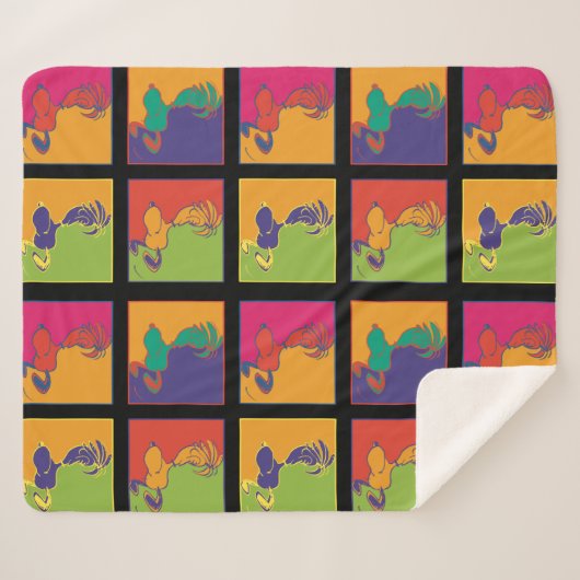 Couverture Sherpa cacahuètes | Snoopy Pop Art Moderne (Devant (Horizontal))