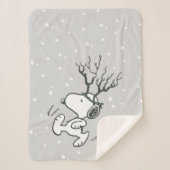 Couverture Sherpa cacahuètes | Snoopy Reindeer (Devant)