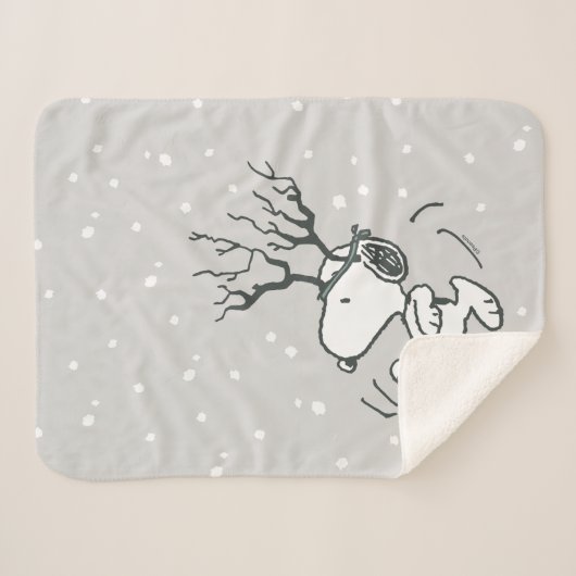 Couverture Sherpa cacahuètes | Snoopy Reindeer (Devant (Horizontal))