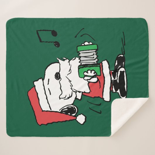 Couverture Sherpa cacahuètes | Snoopy Santa Claus Accordian (Devant (Horizontal))