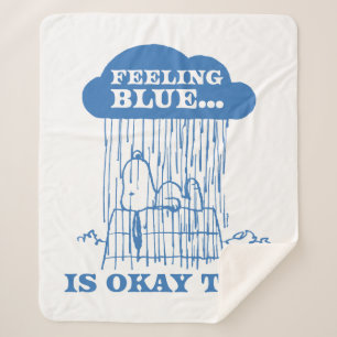 Couverture Sherpa cacahuètes Snoopy Sentiment Bleu Est OK Aussi