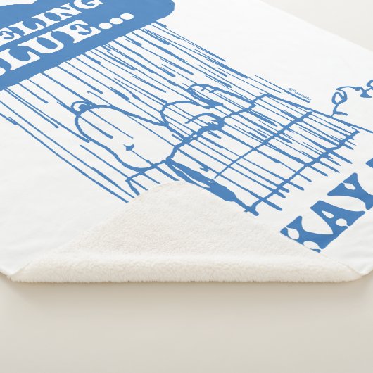 Couverture Sherpa cacahuètes | Snoopy Sentiment Bleu Est OK Aussi (3/4)