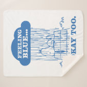 Couverture Sherpa cacahuètes | Snoopy Sentiment Bleu Est OK Aussi (Devant (Horizontal))