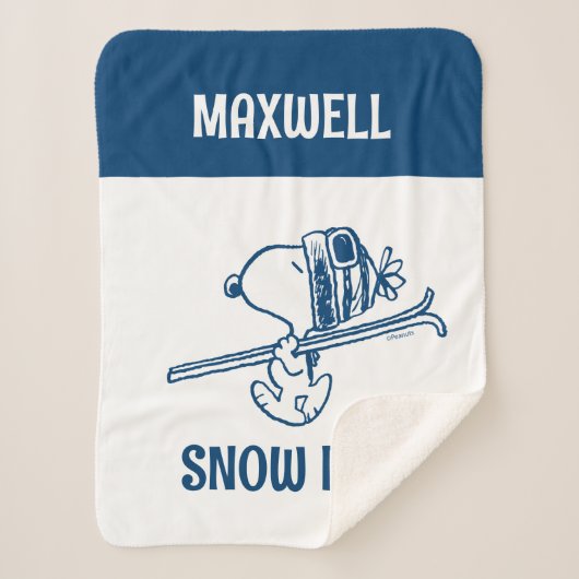 Couverture Sherpa cacahuètes | Snoopy Ski Trip (Devant)