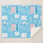 Couverture Sherpa cacahuètes | Snoopy Snow Day Motif (Devant (Horizontal))