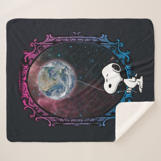 Couverture Sherpa cacahuètes | Snoopy Spacé Out Balloon (Devant (Horizontal))