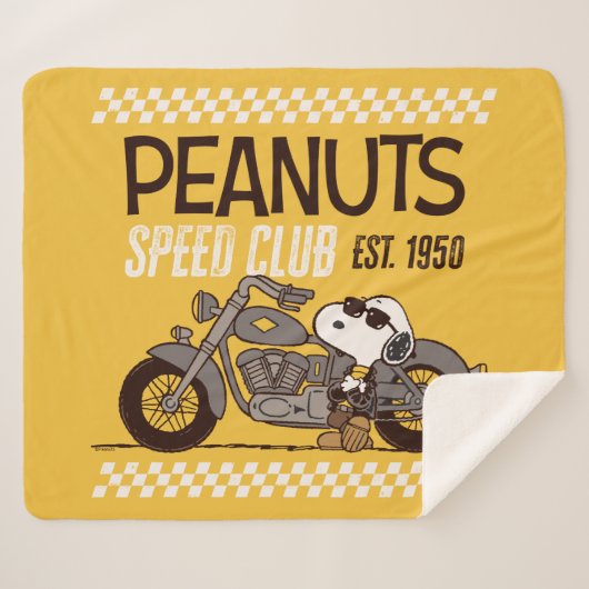Couverture Sherpa cacahuètes | Snoopy Speed Club (Devant (Horizontal))