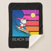 Couverture Sherpa cacahuètes | Snoopy Surfing (Devant)