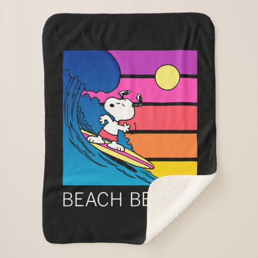 Couverture Sherpa cacahuètes | Snoopy Surfing (Devant)