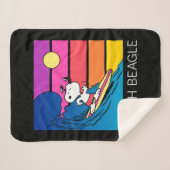Couverture Sherpa cacahuètes | Snoopy Surfing (Devant (Horizontal))